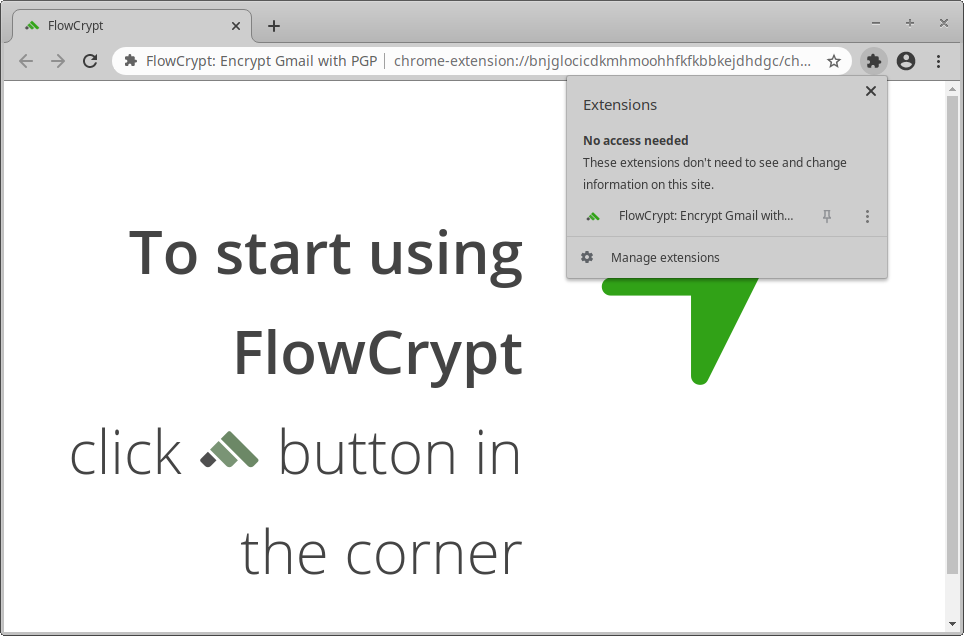 FlowCryptの設定開始